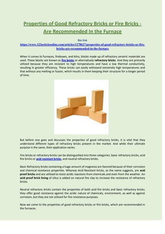 Essential Guide to Furnace Refractory Bricks: Properties and Uses in Industrial Applications