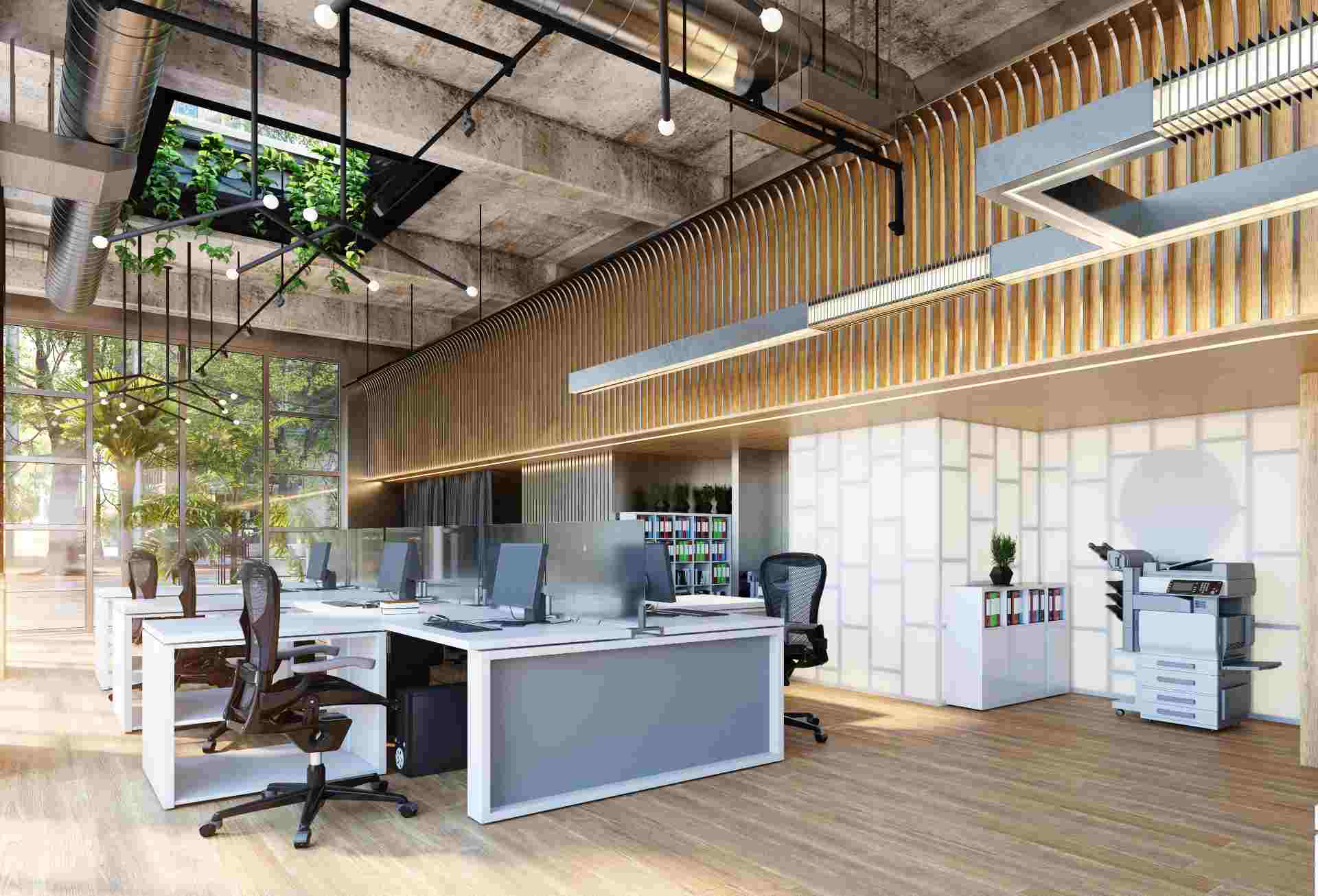 Interior New Office Building Style Modern Trends Simple Examples